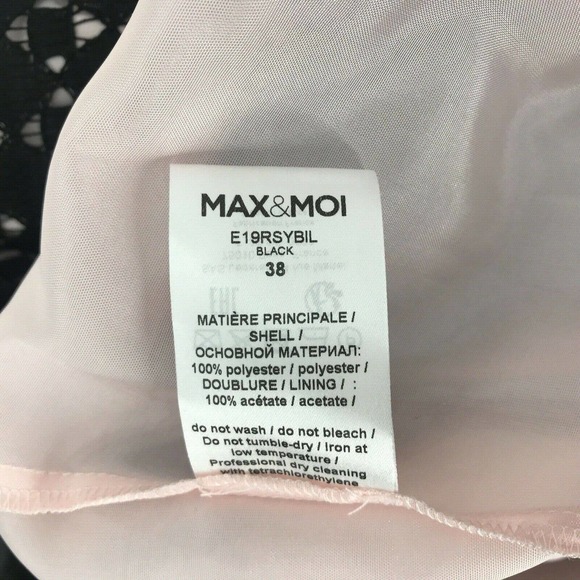 NEW MAX & MOI WOMEN'S SIZE 38 BLACK 3/4 SLEEVE COCTAIL DRESS - Picture 11 of 11